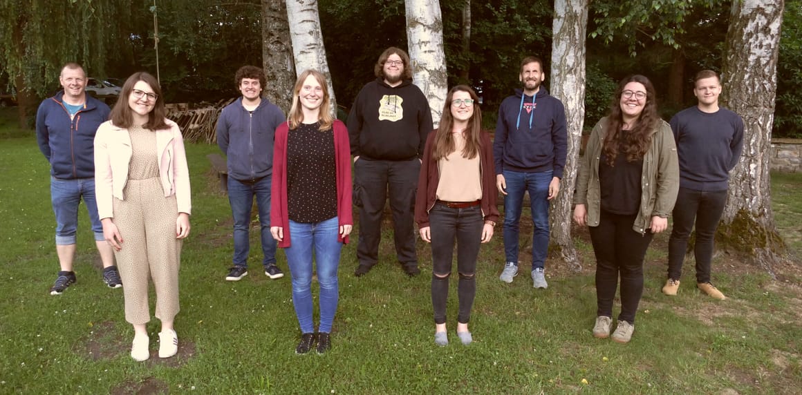 Bild von links nach rechts: Hinten: Holger Herbster, Mike Nöckel, Frank Werner, Felix Kappler, Denis Pelzer. Vorne: Lea Seipel, Sonja Braun, Janina Stober, Antonia Petri
